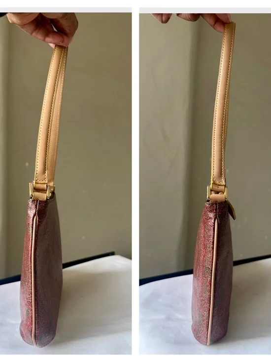 ETRO Paisley Shoulder Bag Leather Trim Italy - Picture 5 of 11